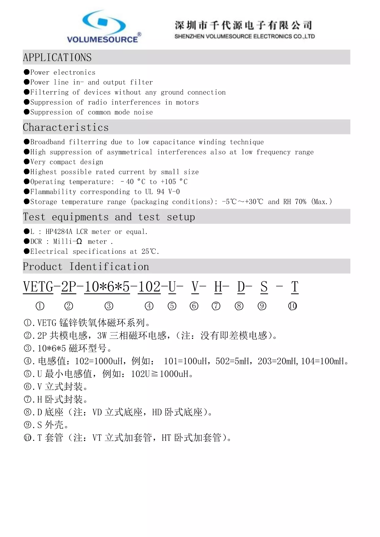 铁氧体磁芯参数图片